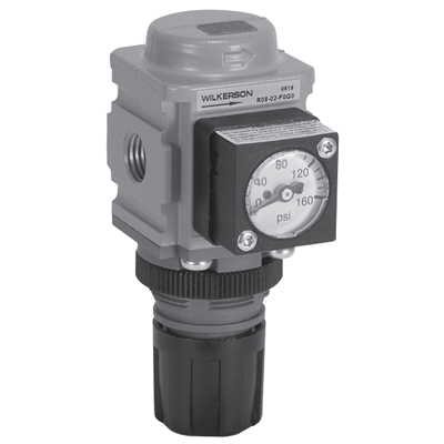 Wilkerson R08 Series Modular Regulator, Port Sizes 1/4; Flows to 68 SCFM